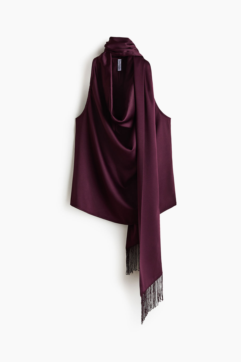 Top de sat?n con fular decorativo