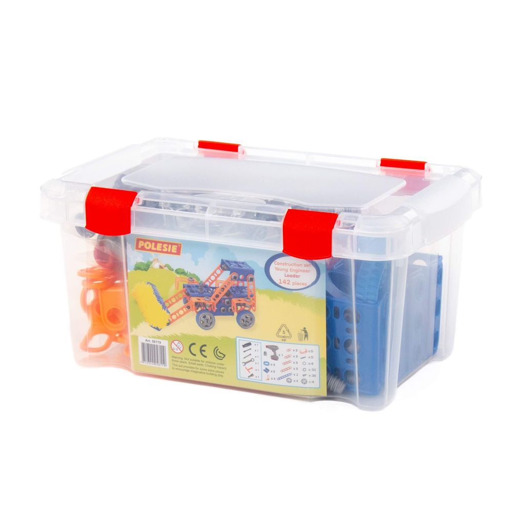 Конструктор Изобретатель - Трактор-погрузчик №1 (142 элемента) + шуруповёрт (в контейнере) - Полесье фото 6