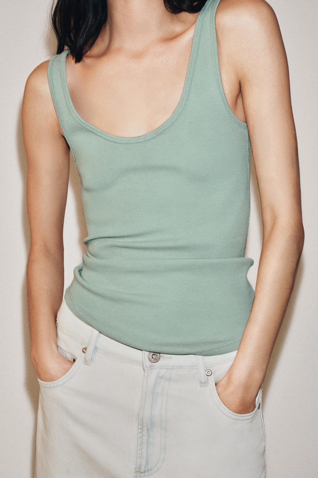 CAMISETA TIRANTES ALGOD?N / Verde / Azul - Zara фото 2