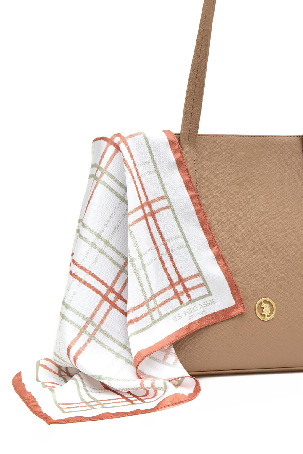 Сумка женская U.S. Polo Assn из норки с шарфом полиуретан  фото 3