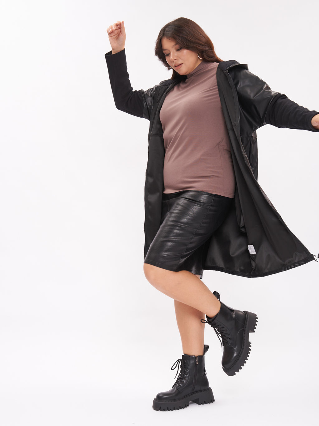 Пальто из эко-кожи PL10209BLK01 - Артесса фото 6