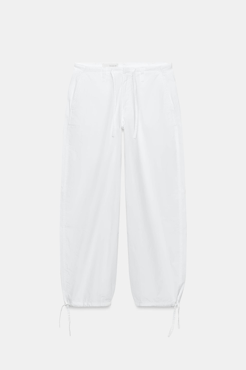 PANTAL?N ANCHO CORDONES / Blanco - Zara фото 5