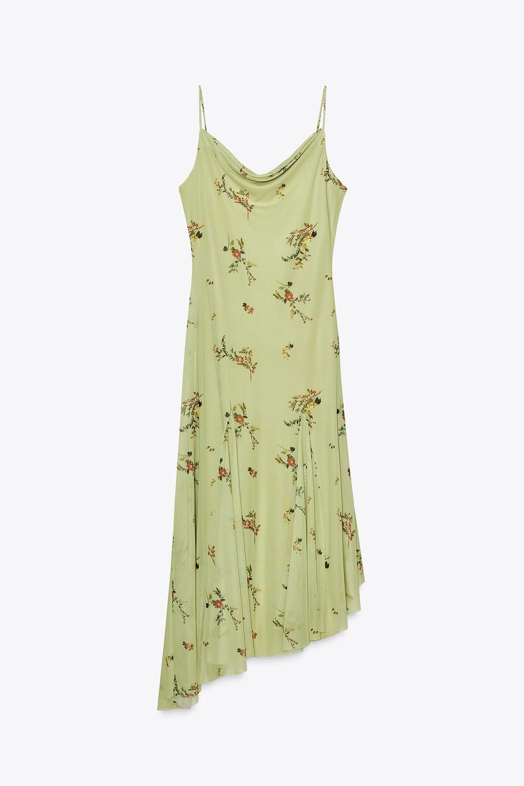 PRINTED TULLE MIDI DRESS - Zara фото 5