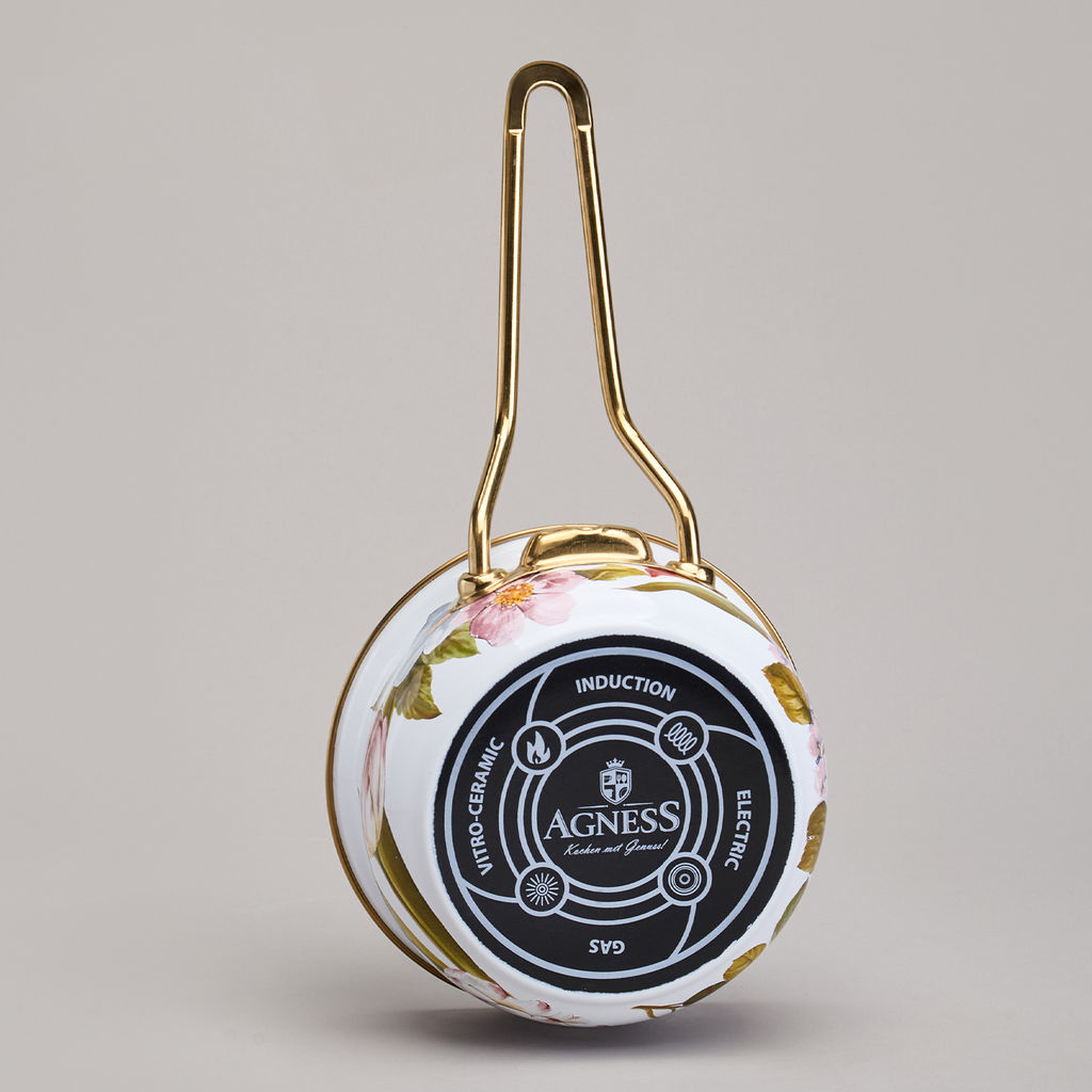 КОВШ AGNESS ЭМАЛИРОВАННЫЙ, СЕРИЯ ФЛАНДРИЯ, 14СМ / 0,9Л  фото 7