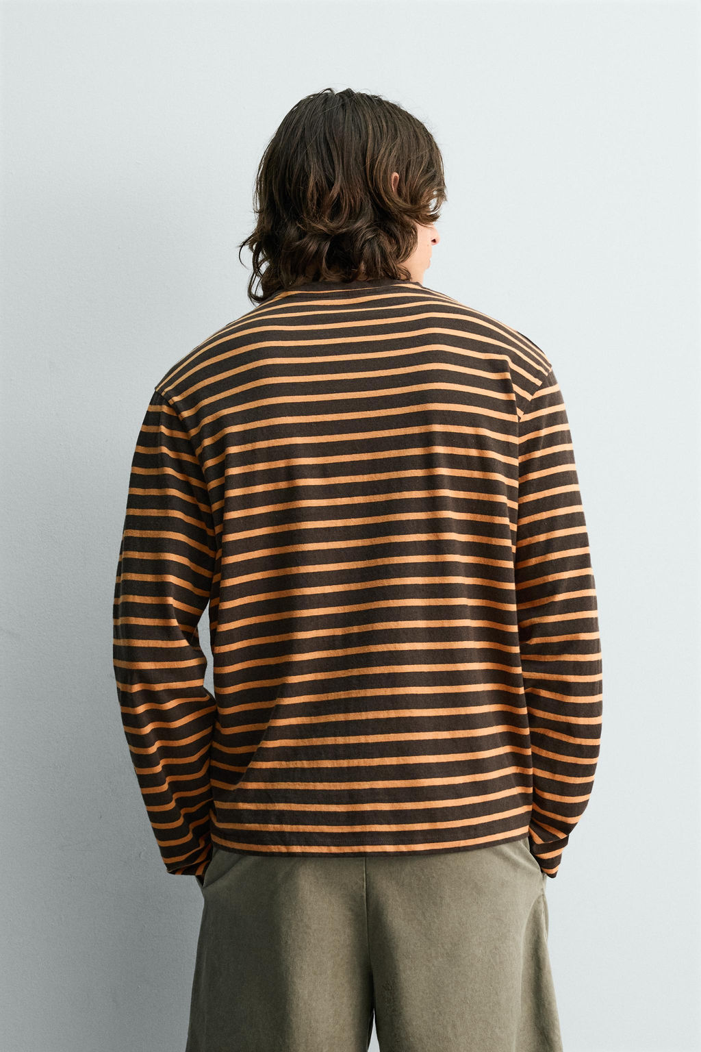 CAMISETA JACQUARD RAYAS / Marr?n