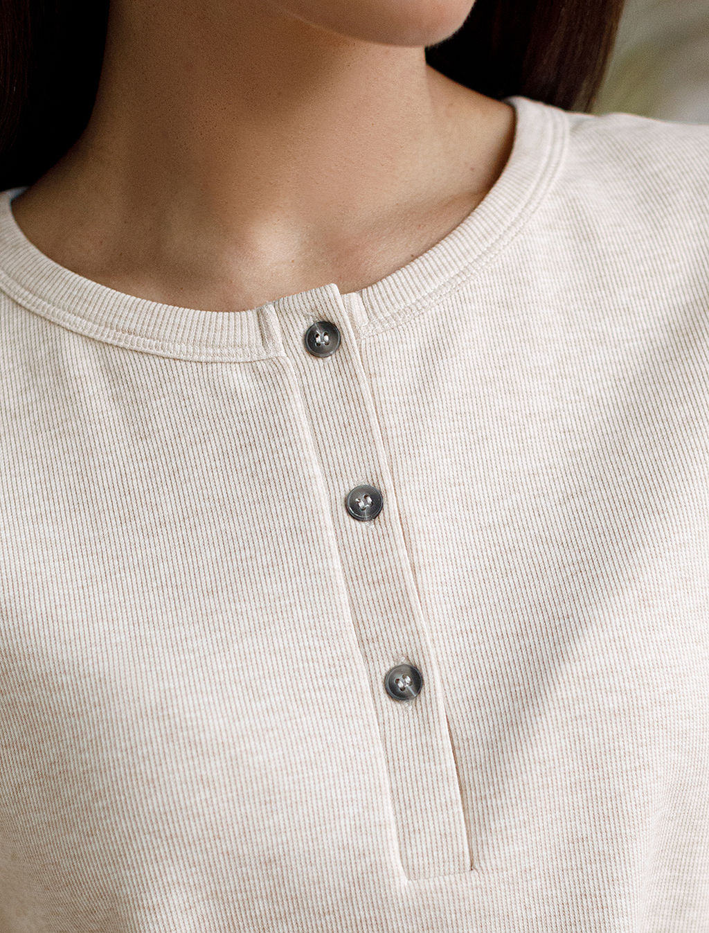 VILATTE / Футболка из фактурного трикотажа в рубчик  фото 9