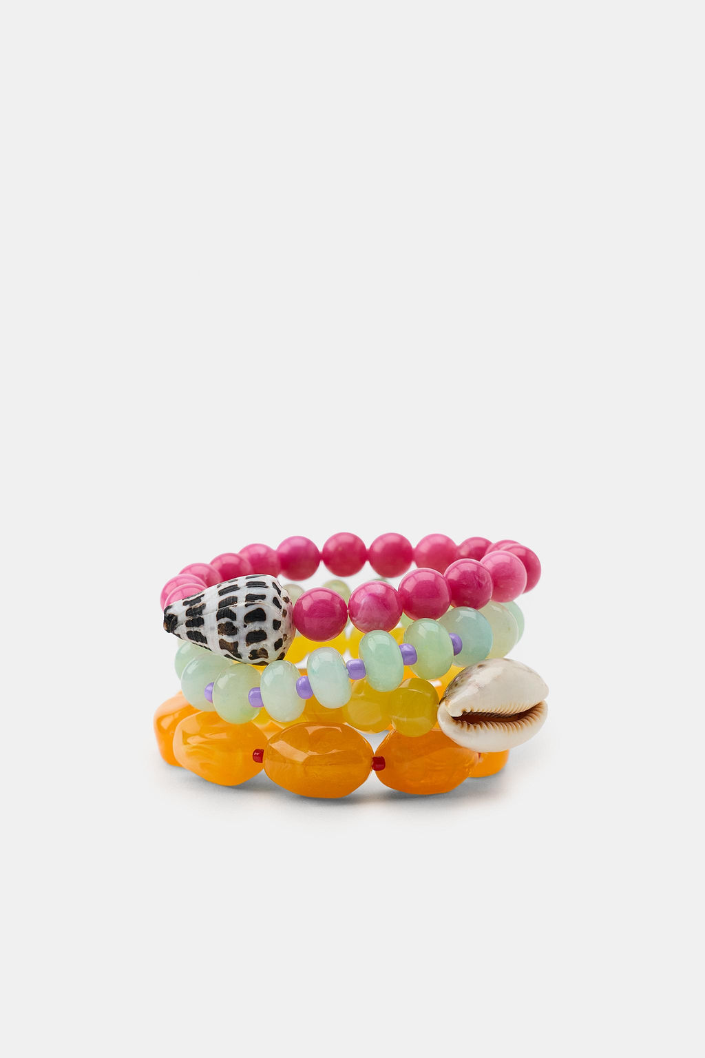 PACK 4 PULSERAS BOLAS CONCHAS / Multicolor - Zara фото 3