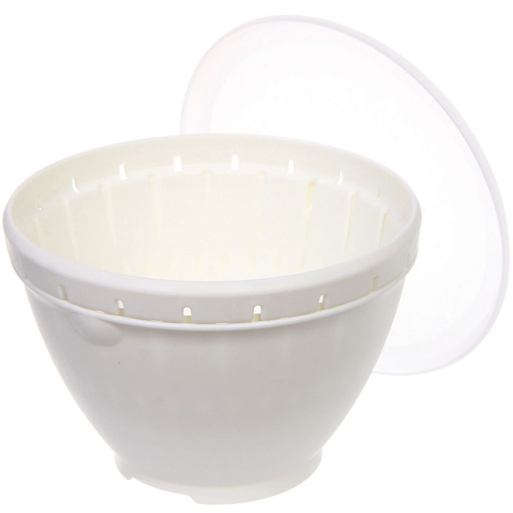 Дуршлаг пластиковый "Фаттория" 18*12см двойной с чашей и крышкой