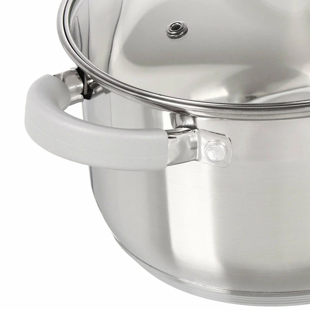 Кастрюля Felicita 2.9л, нерж.сталь, крышка стекло 18х11.5см арт.009387 /MALLONY/  фото 9
