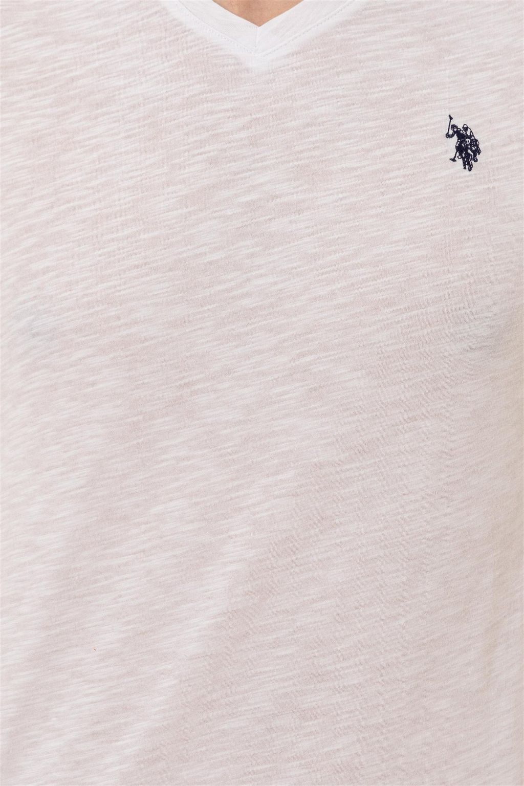 Мужская белая футболка с v-образным вырезом Basic - U.s. polo assn фото 6