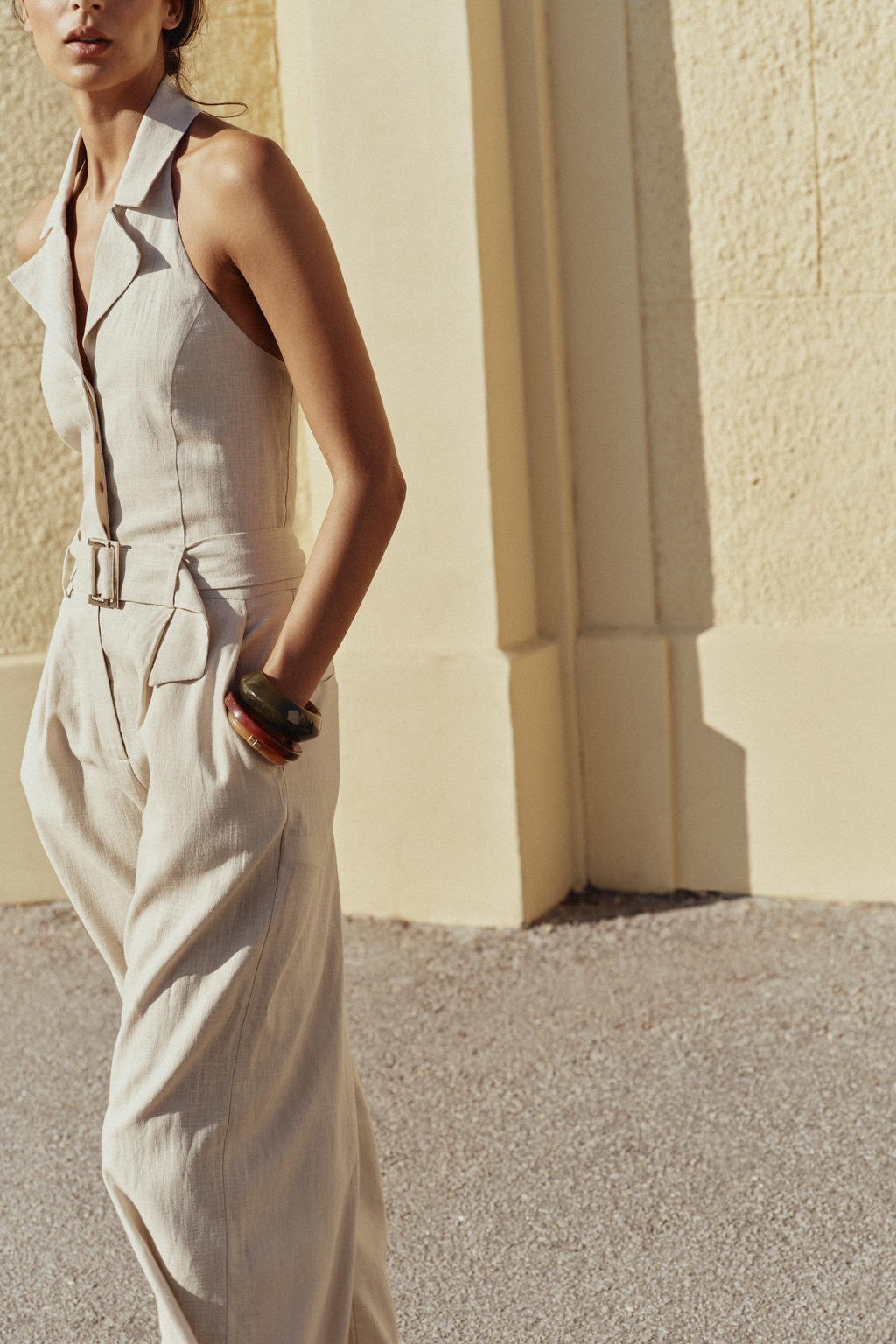 HALTER NECK JUMPSUIT WITH LINEN BLEND - Zara фото 12