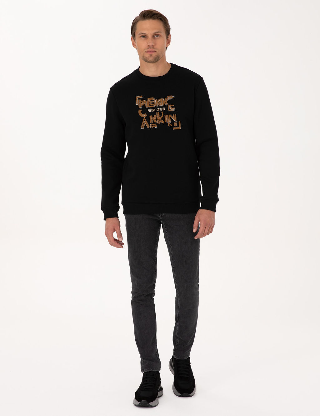 Siyah Regular Fit Sweatshirt - Pierre cardin фото 4