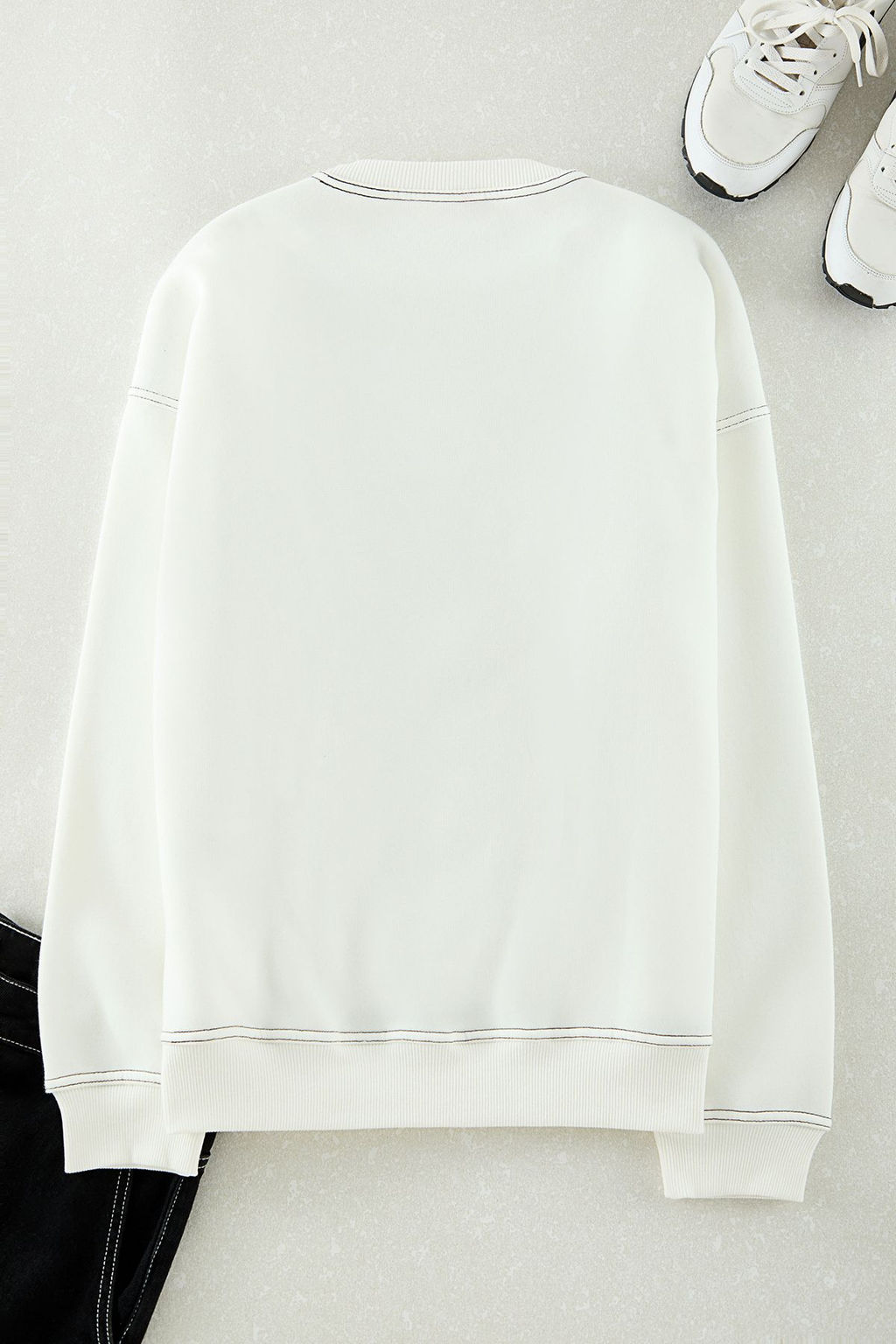 TRENDYOL MAN Antrasit Oversize/Genis Kesim Kontrast Dikis Detayl? Bisiklet Yaka Sweatshirt TMNAW24SW00011 - Trendyolmilla фото 8