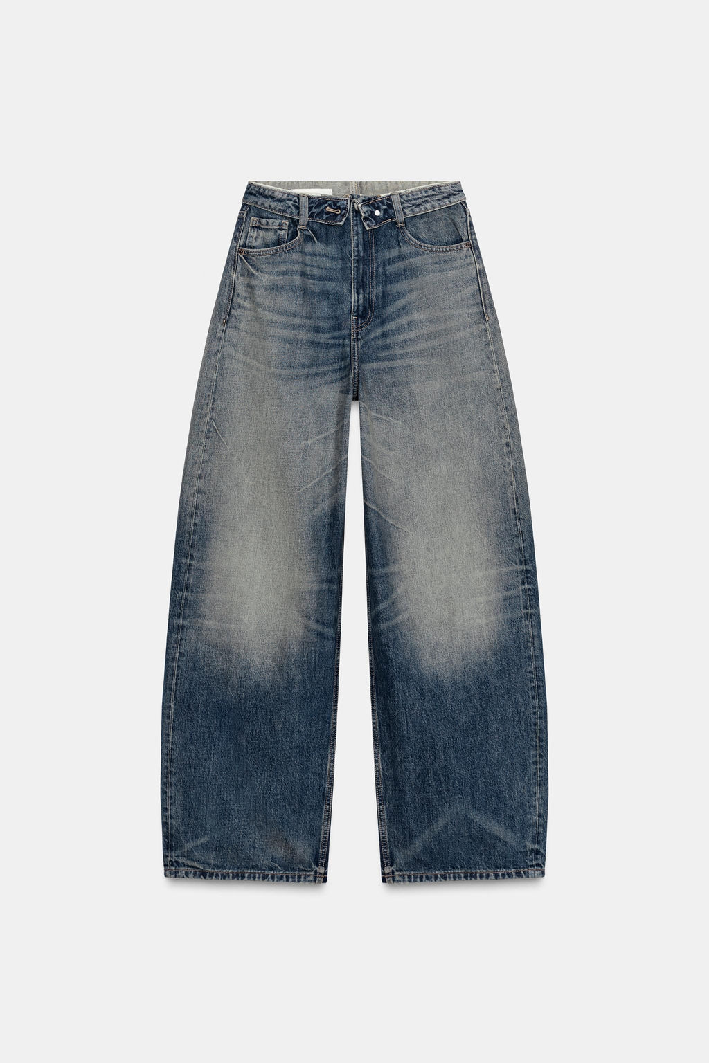 TRF FOLDED WAISTBAND MID-WAIST JEANS - Zara фото 15