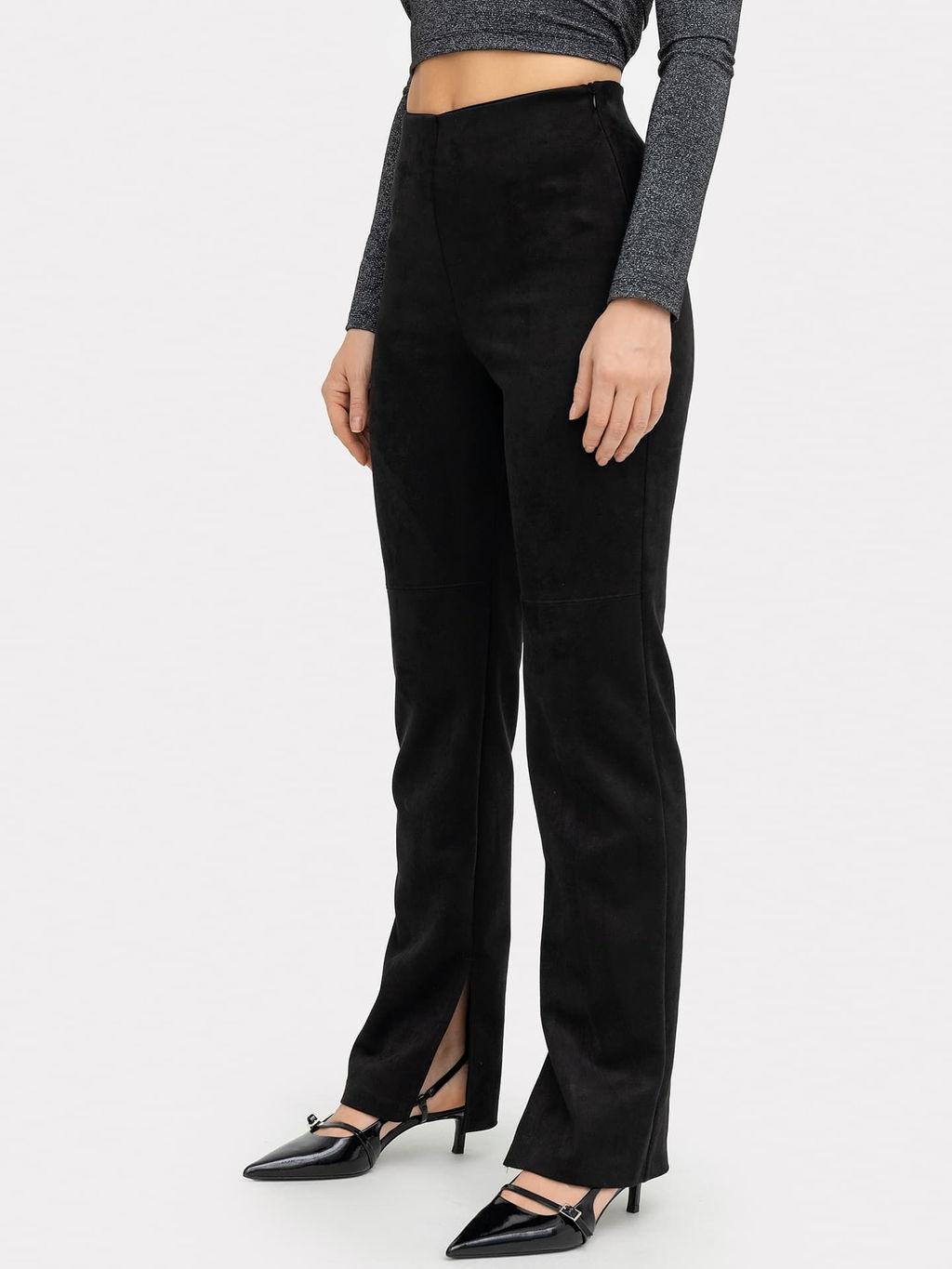 Брюки женские черные под замшу черный 182493 - Mark formelle фото 3