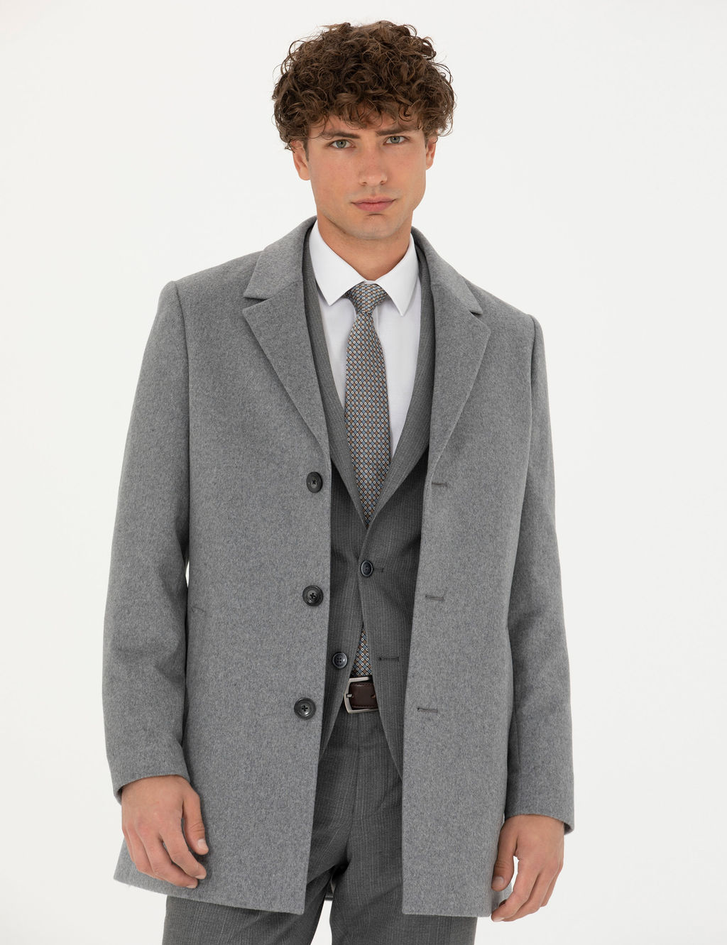A__k Gri Y_n Kar___ml_ Ekstra Slim Fit Ka_e Kaban
