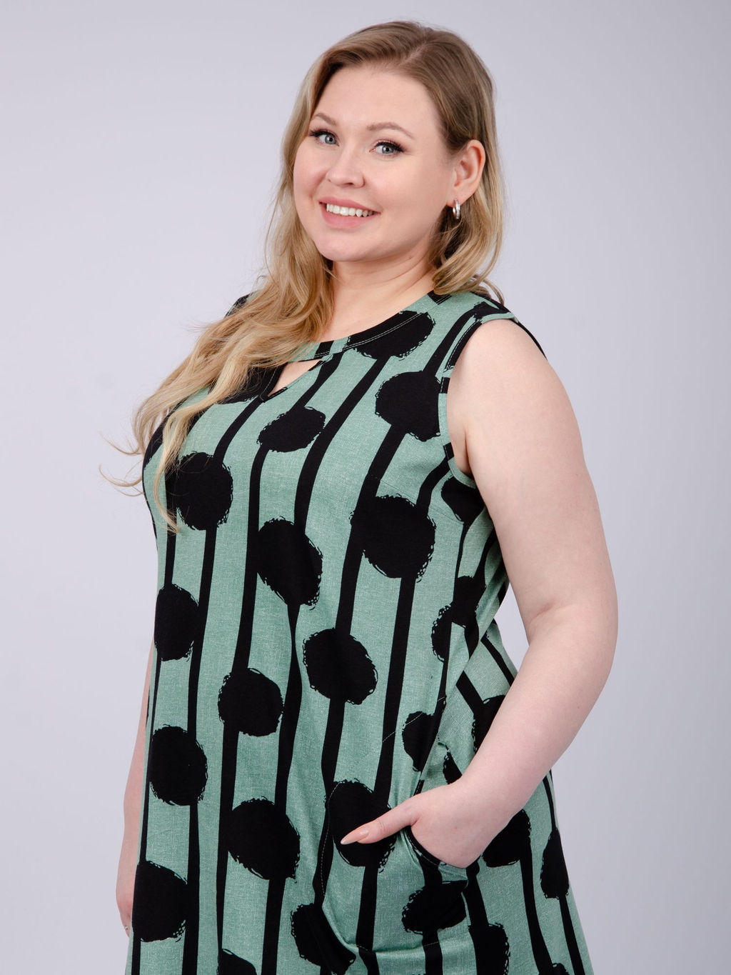 Сарафан "Сити 5" зелёный, трикотаж