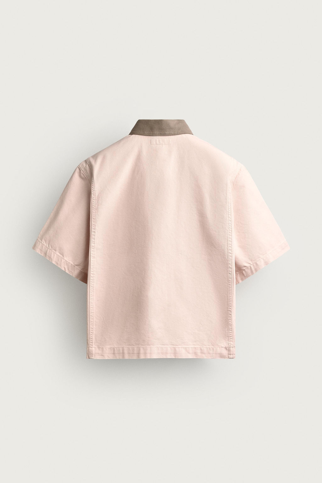 SOBRECAMISA CUELLO CONTRASTE MANGA CORTA / Rosa - Zara фото 8