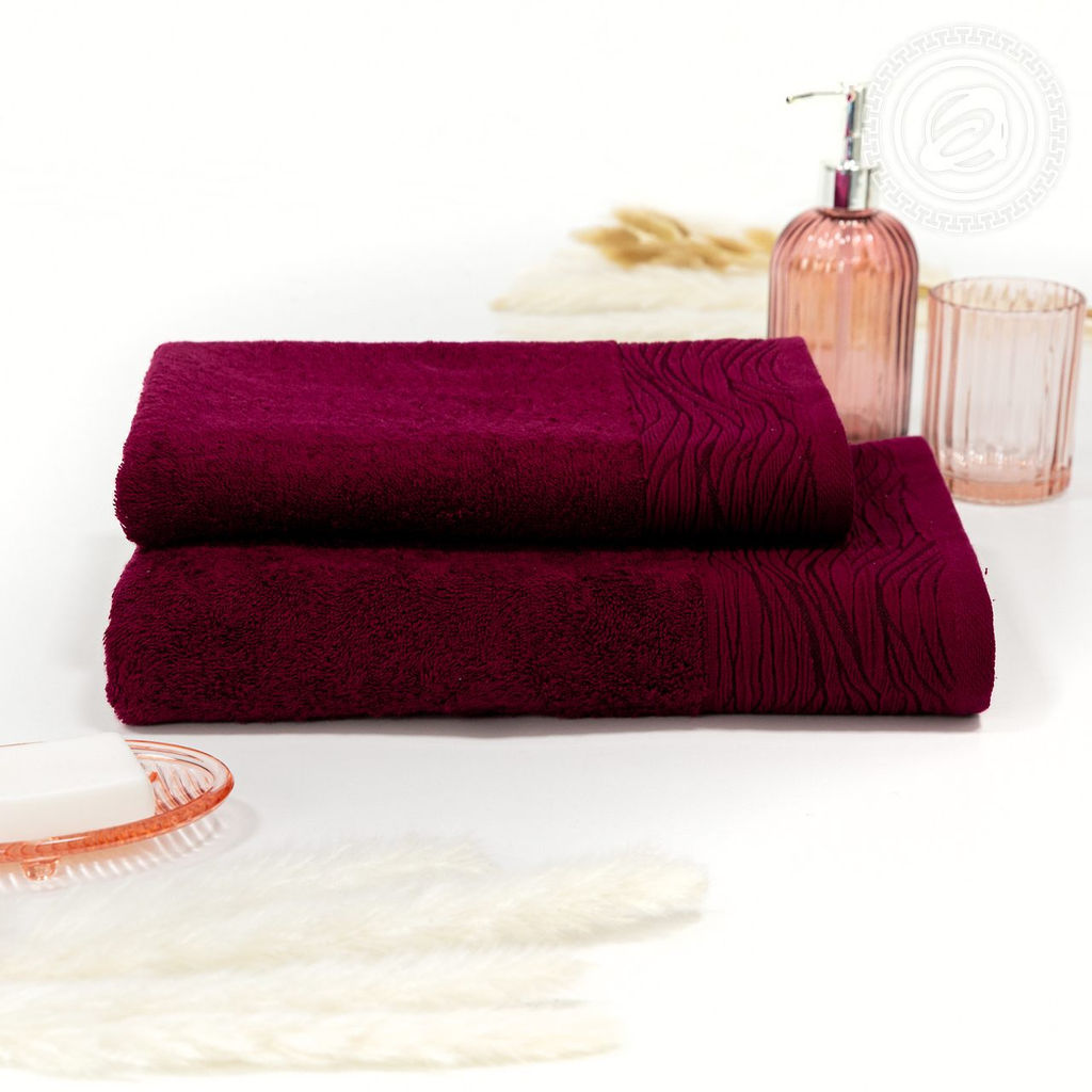 Полотенце махровое Модерн (малиновый) 50*90/1 шт. - 50*90 Махровые полотенца Арт Дизайн (Узбекистан)