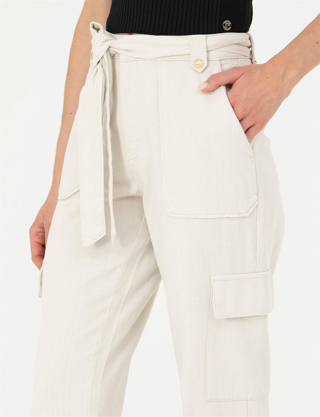 Krem Keten Kar___ml_ Jogger Fit Kanvas Pantolon - Pierre cardin фото 6