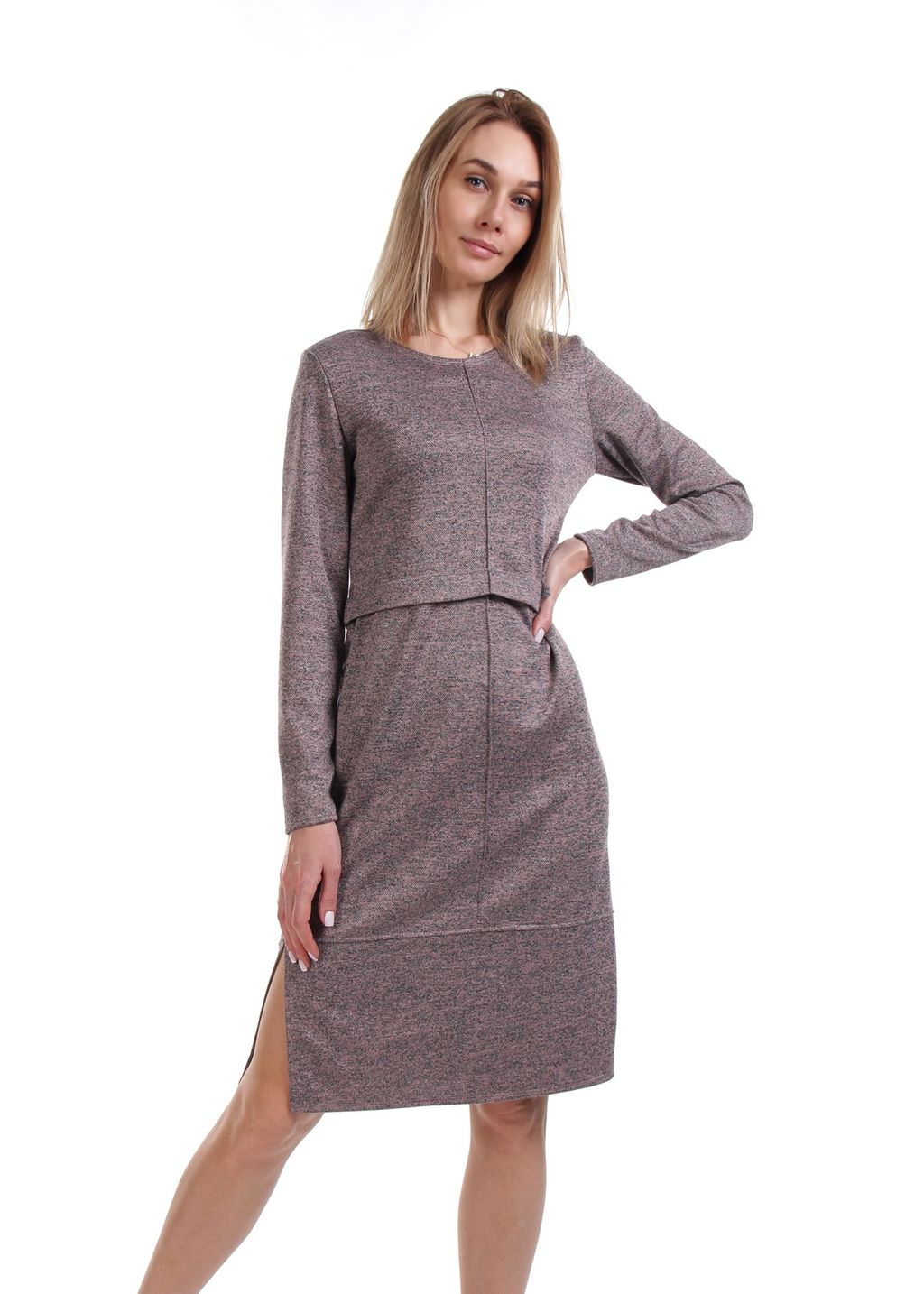 ПЛАТЬЕ ПЛ472 СЕРО-РОЗОВОЕ - Assana фото 2