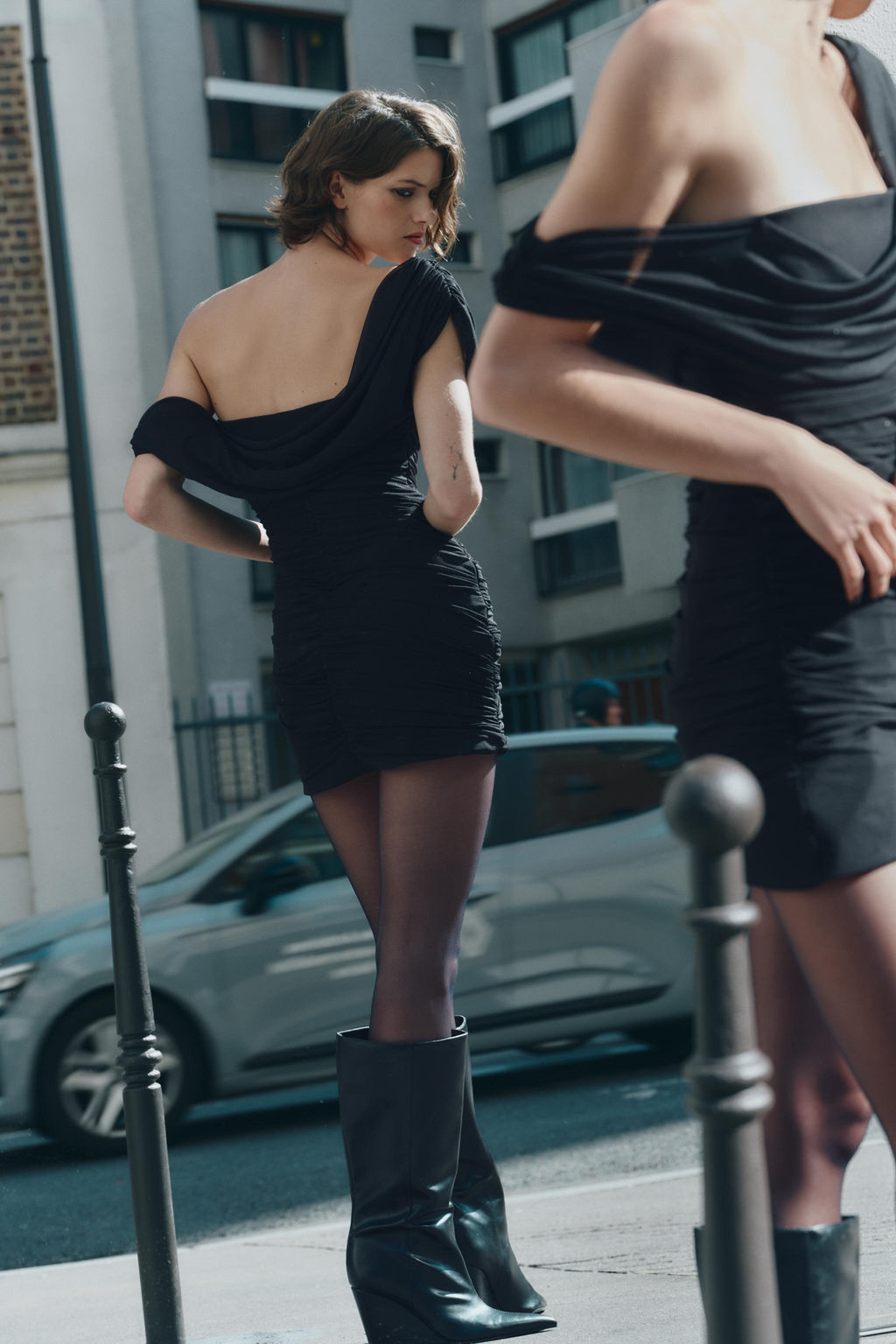 SHORT MESH RHINESTONE DRESS - Zara фото 3