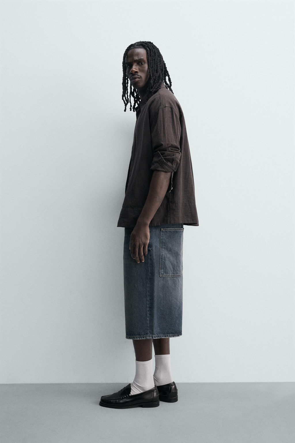 BERMUDA DENIM BAGGY FIT / Azul