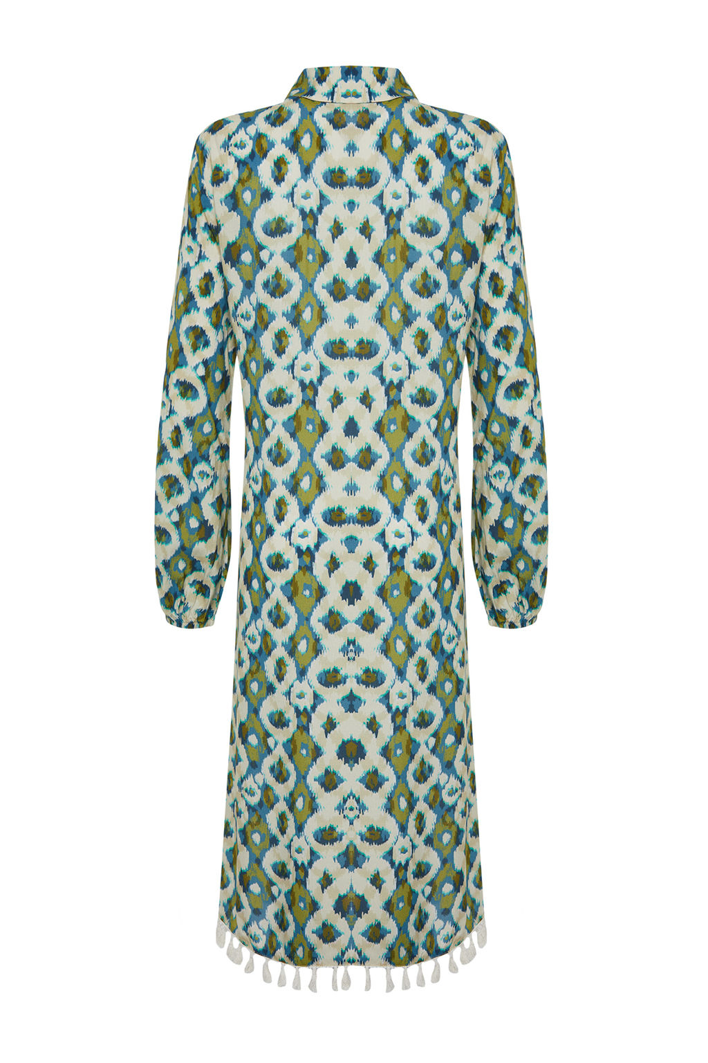 Geometrik Desenli Maxi Dokuma Puskullu Plaj Elbisesi TBESS24EL00105 - Trendyolmilla фото 8