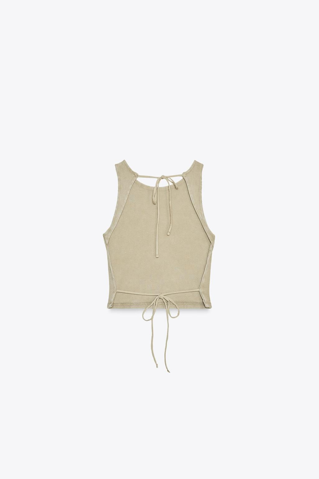 OPEN-BACK RIB T-SHIRT - Zara фото 6