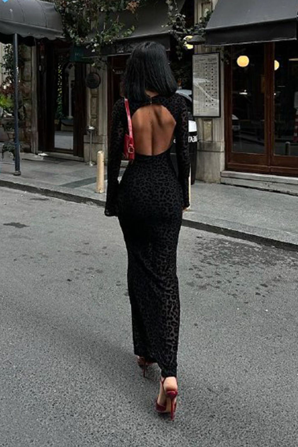 TRENDYOLMILLA Siyah Flok Bask?l? Tul Midi Boy Astarl? Elbise TPRAW25EL00165  фото 6