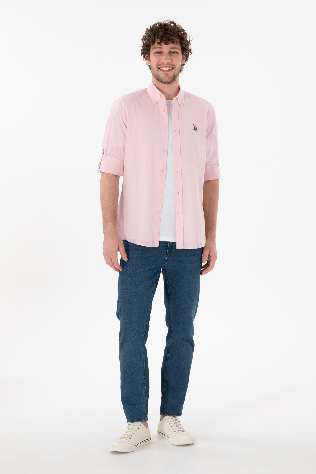 Erkek A__k Pembe Uzun Kollu Basic G_mlek Sepette S_rpriz _ndirim - U.s. polo assn фото 5