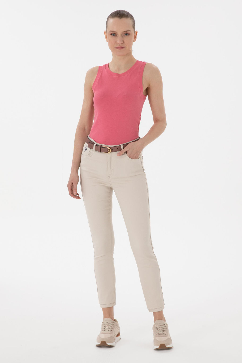 Kad_n Pembe Basic Ti__rt Sepette S_rpriz _ndirim - U.s. polo assn фото 4