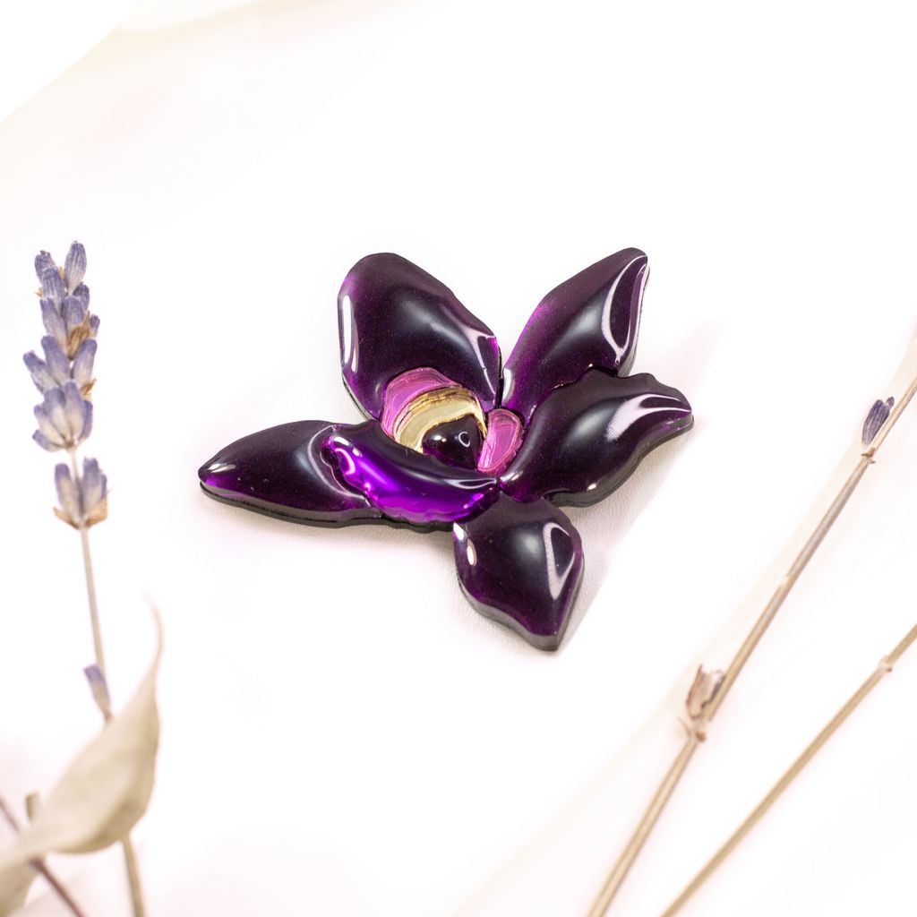 Брошь Черная Орхидея - Orgalica фото 5