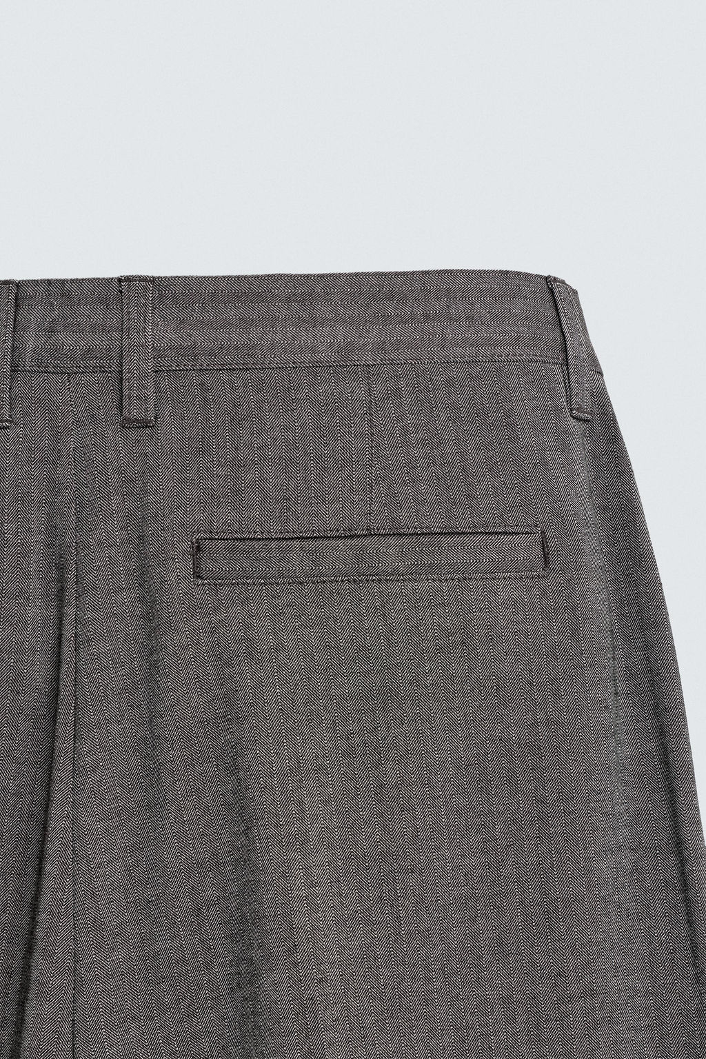 HERRINGBONE FLARE FIT TROUSERS