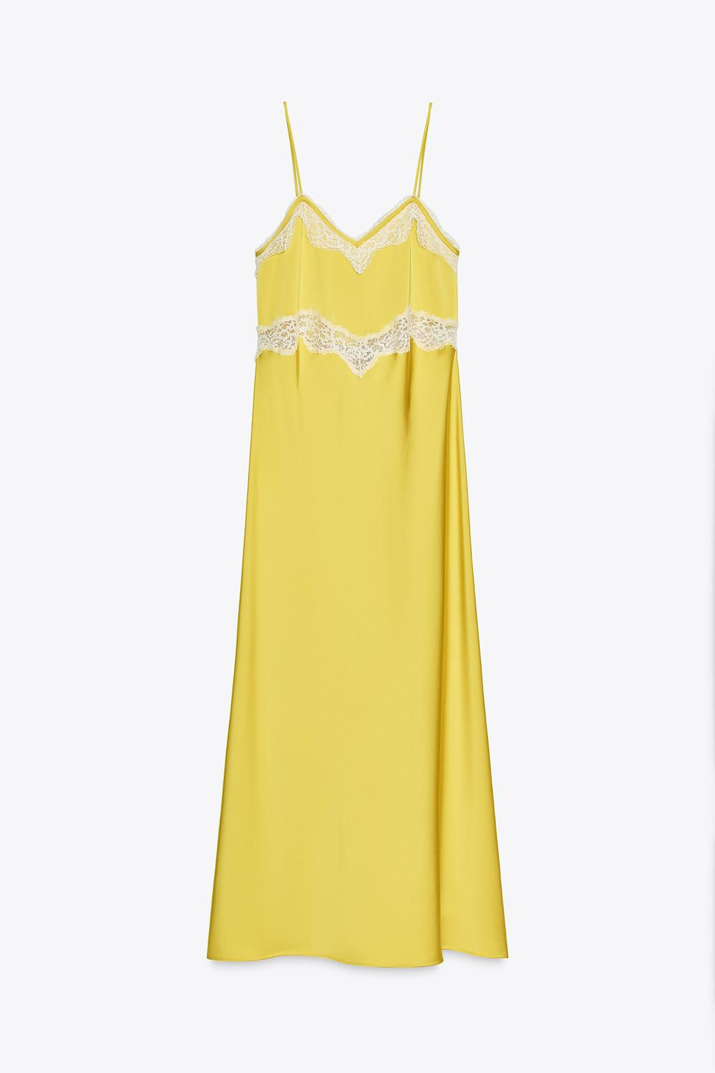 LACE TRIM CAMISOLE MIDI DRESS - Zara фото 3