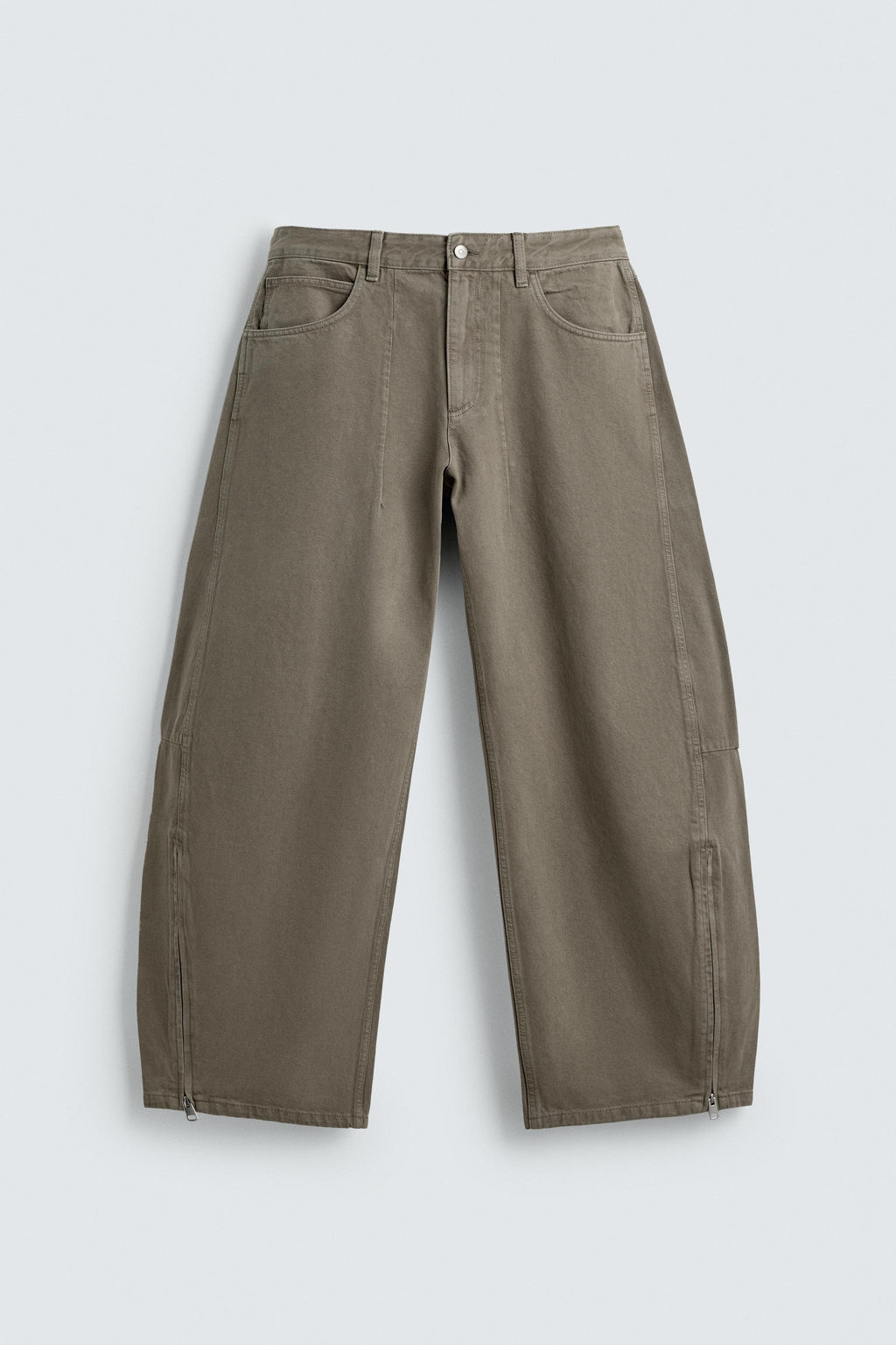 JEANS BALLOON FIT CREMALLERA / Tostado - Zara фото 8