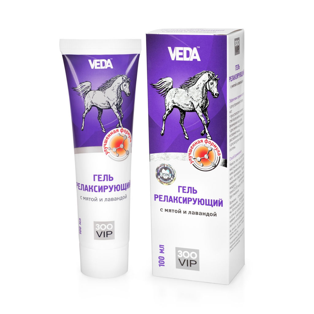Гель релаксирующий от усталости, отеков, болезненности лап с мятой и лавандой (в тубе)