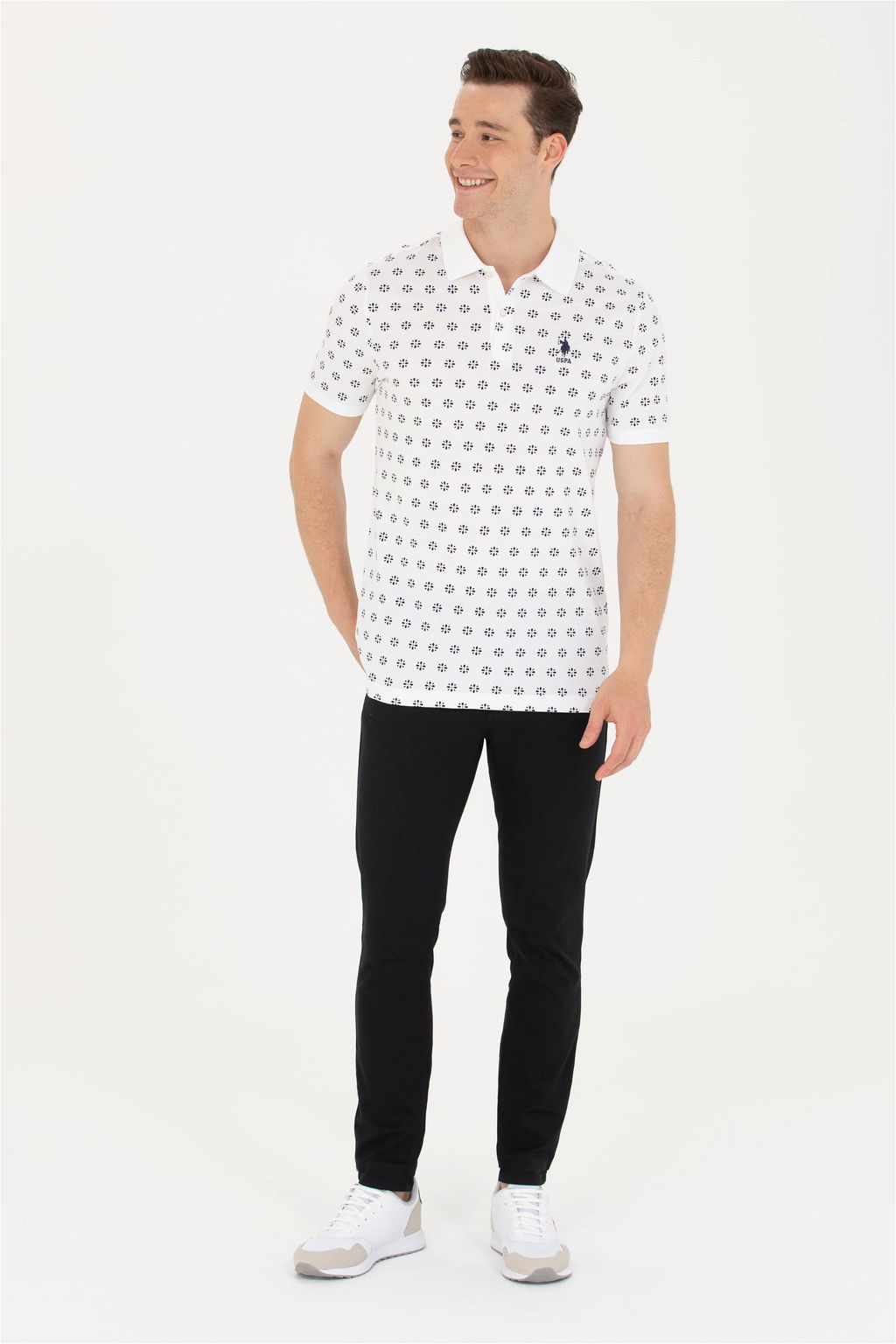 U. S. Polo Assn Мужская белая футболка с воротником-поло - U.s. polo assn фото 11