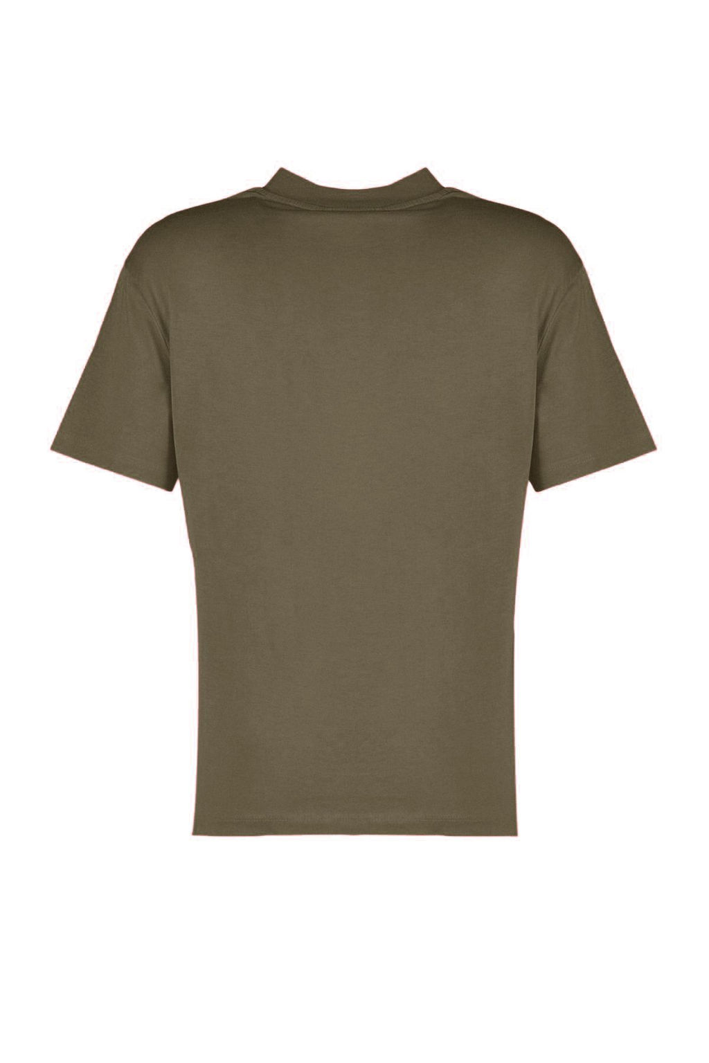 Koyu Haki %100 Pamuk Basic Regular/Normal Kal?p Dik Yaka Orme T-Shirt TWOAW20TS0096