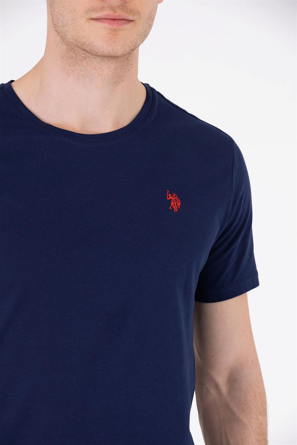 Мужская темно-синяя футболка с круглым вырезом Basic - U.s. polo assn фото 14