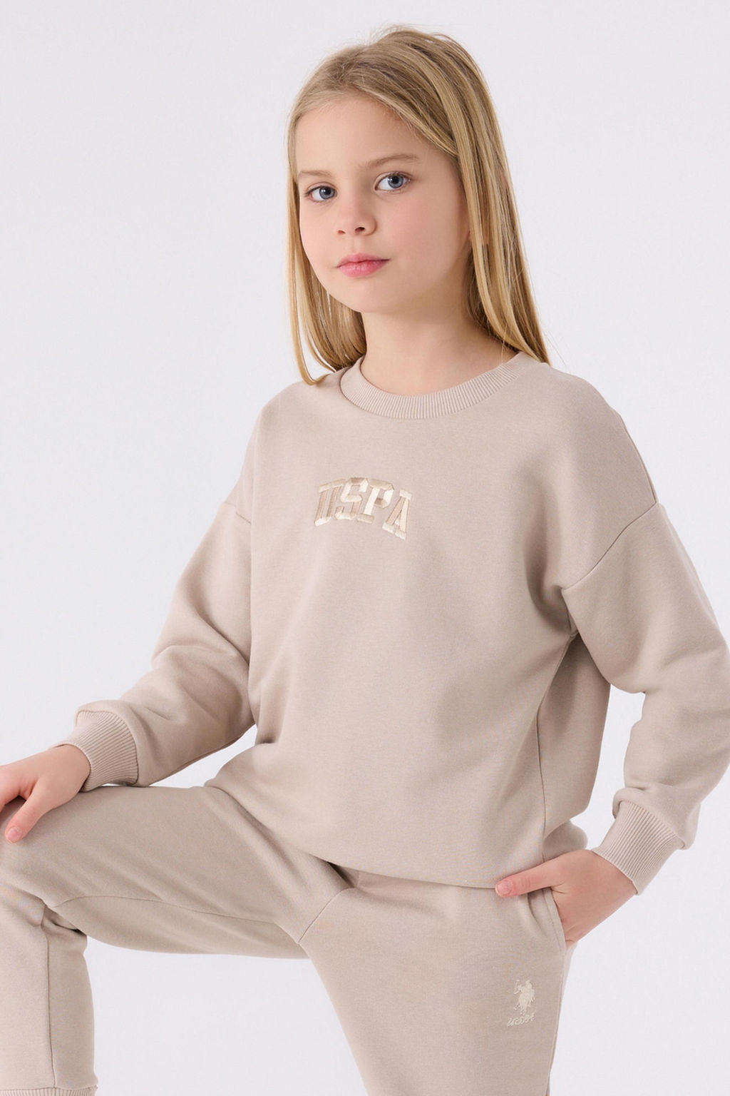 Пижамный комплект песочного цвета для девочки Неожиданная скидка в корзине - U.s. polo assn фото 2