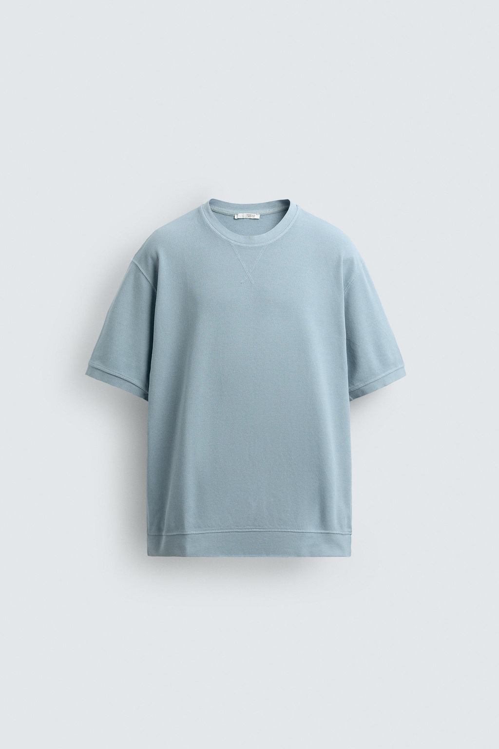 SUDADERA REGULAR FIT ESTRUCTURA PIQU? / Celeste lavado - Zara фото 7