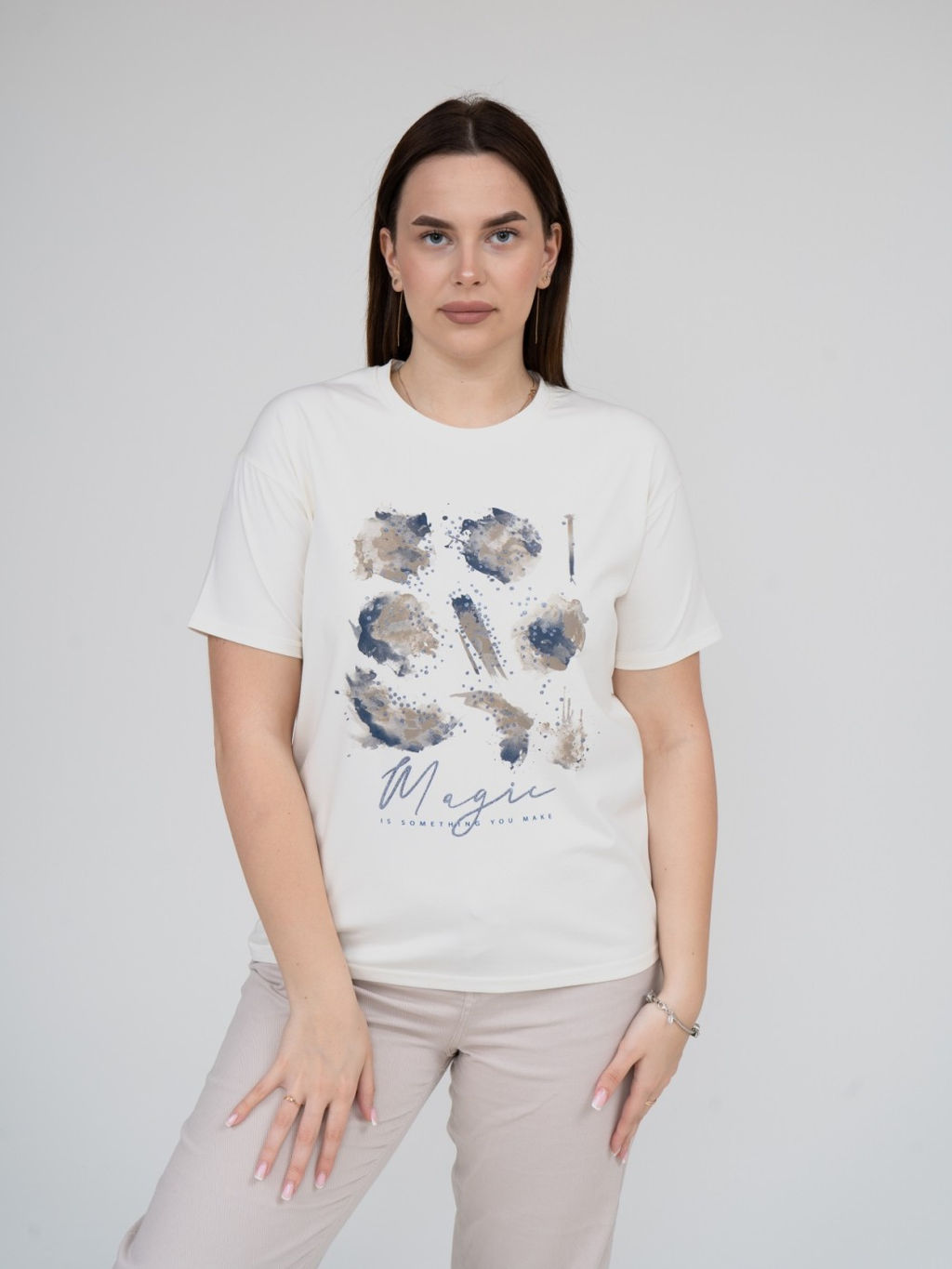 Футболка Хлопок 95%, лайкра 5% Элен экрю