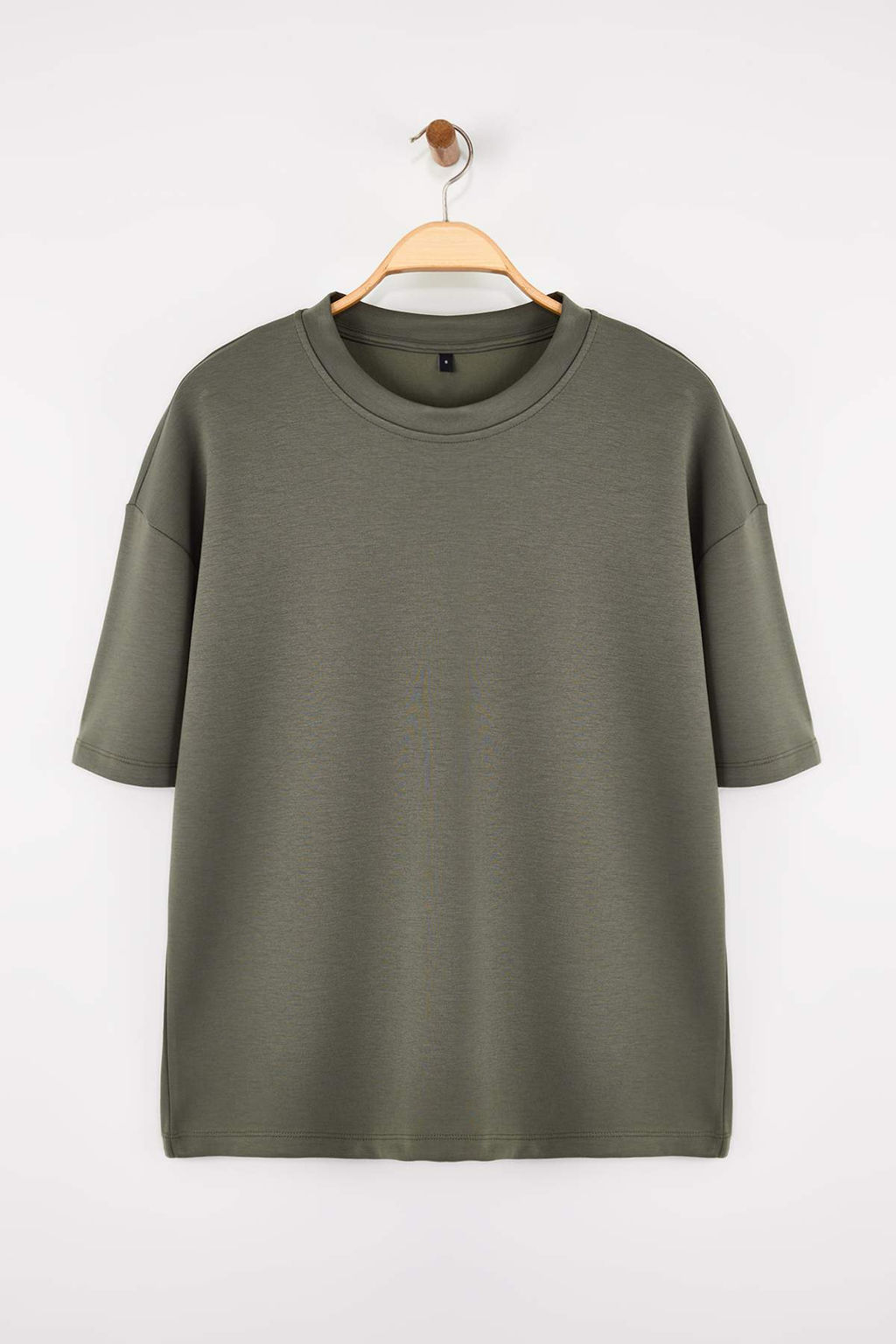Indigo Oversize/Genis Kesim Yumusak Dokulu Basic T-Shirt TMNSS26TS00003 - Trendyolmilla фото 4