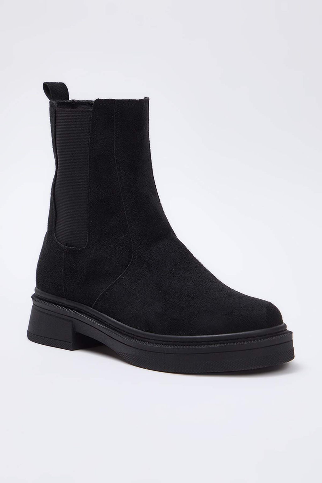Siyah Suet Duz Tabanl? Chealsea Kad?n Bot TAKAW26BO00085