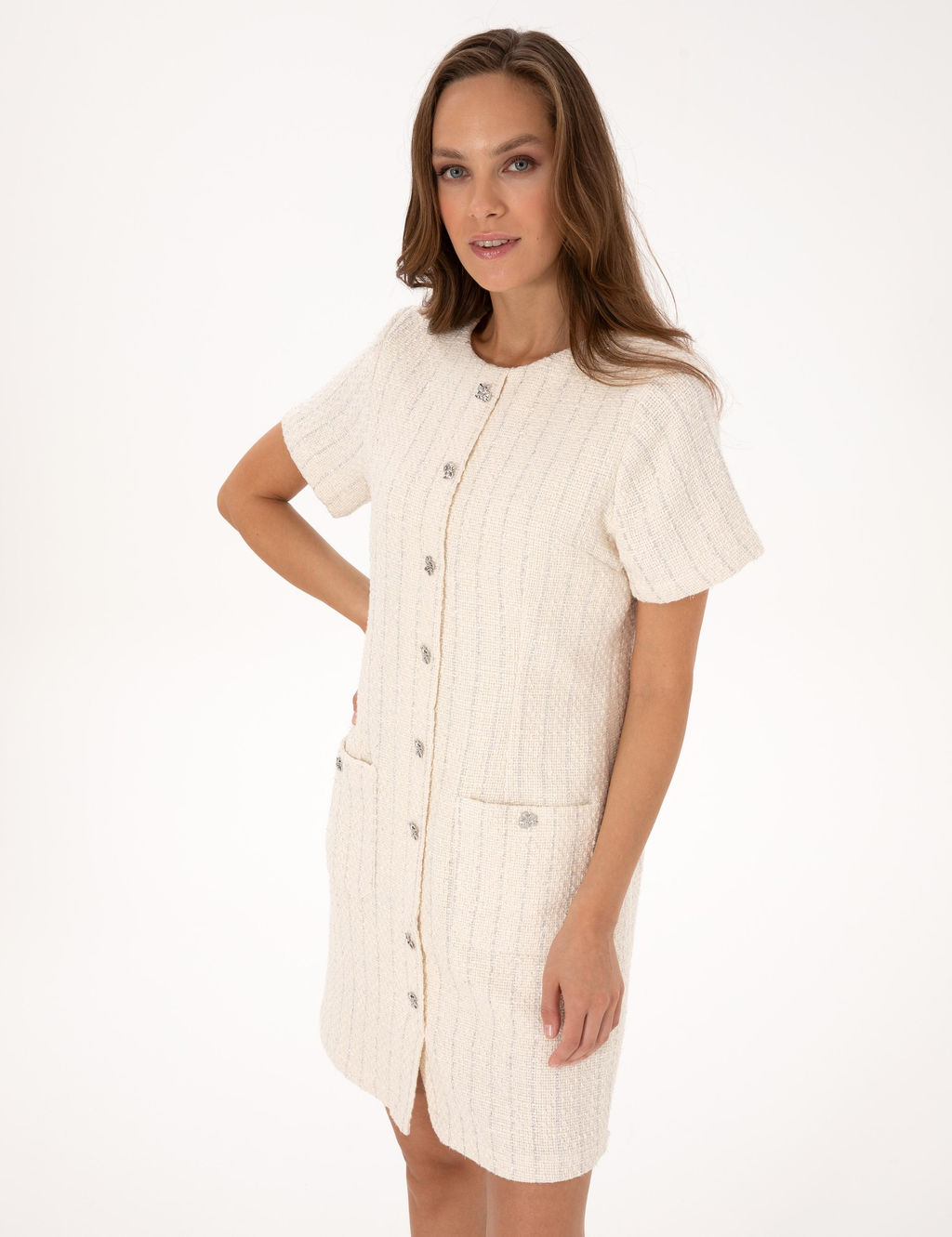 Ekru Regular Fit Dokuma Elbise - Pierre cardin фото 2