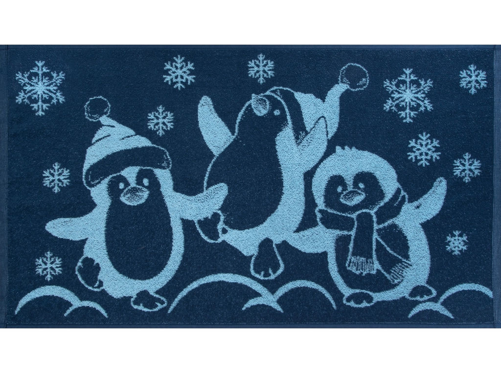 Полотенце махровое 6с103.412ж1 Пингвины(джинс) 50х90см