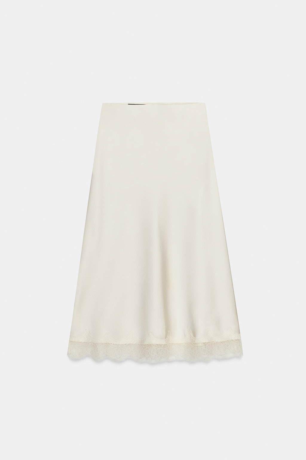 LACE TRIM SATIN MIDI SKIRT - Zara фото 9