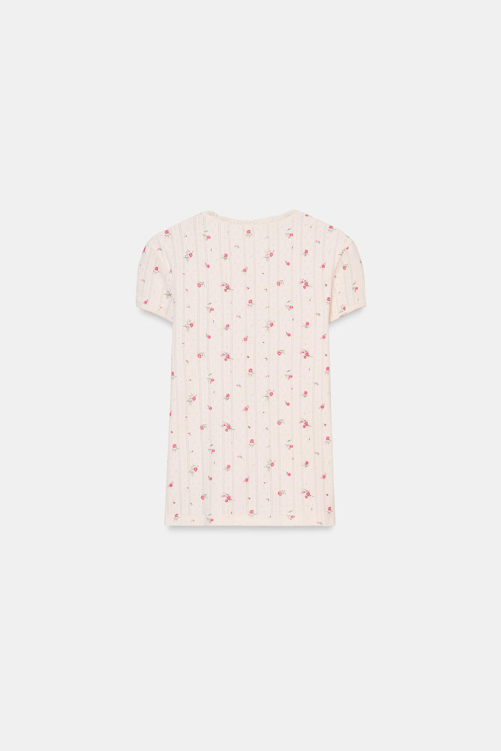 POINTELLE FLORAL T-SHIRT - Zara фото 9