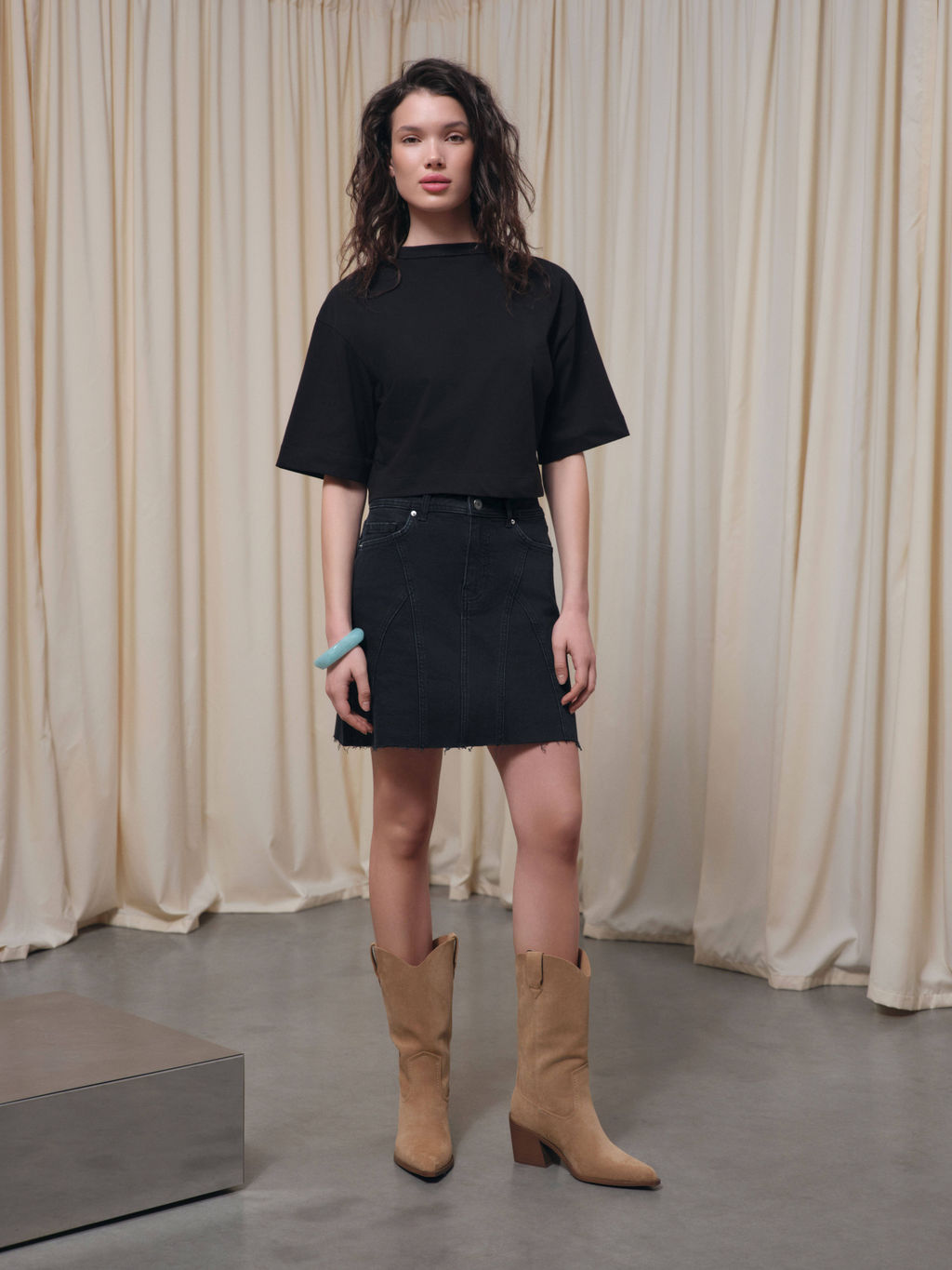CONTE CON-822 Юбка джинсовая женская washed black